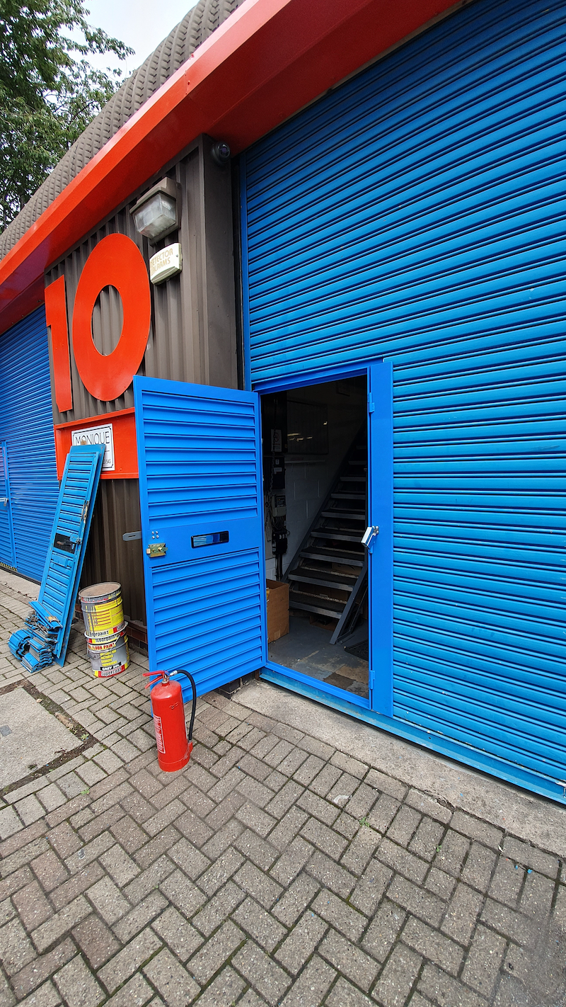 wicket gates fitted to a roller shutter in leicester